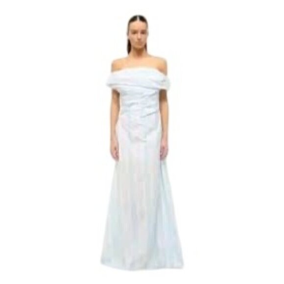 STAUD Lipari Adriatic Stripe Off-Shoulder Maxi Dress Size 6 - Picture 4 of 10